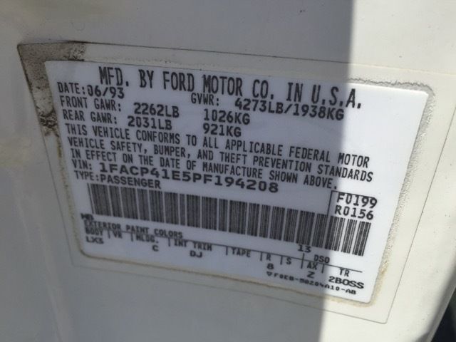 1993 Ford Mustang Hatchback