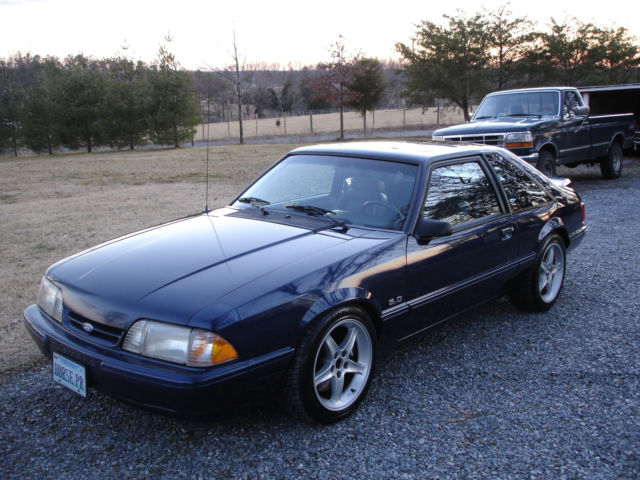 1993 Blue Ford Mustang Hatchback