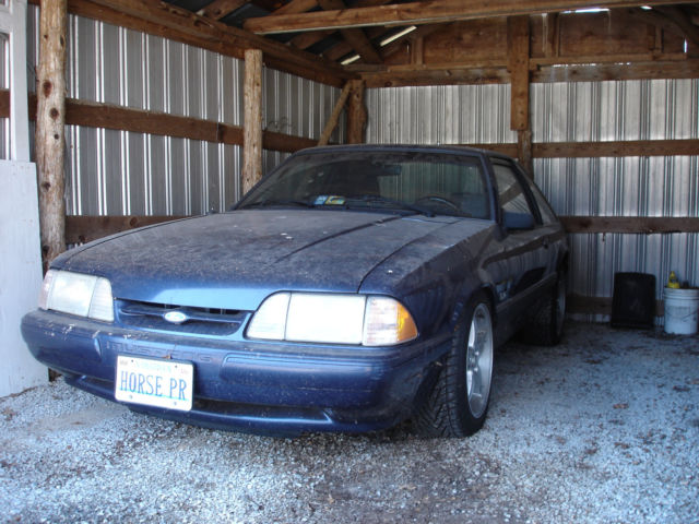 1993 Blue Ford Mustang Hatchback