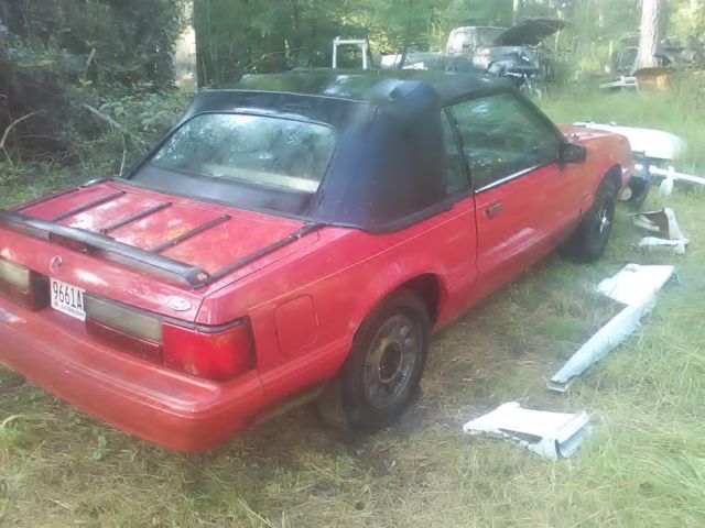 1993 Red Ford Mustang Convertible