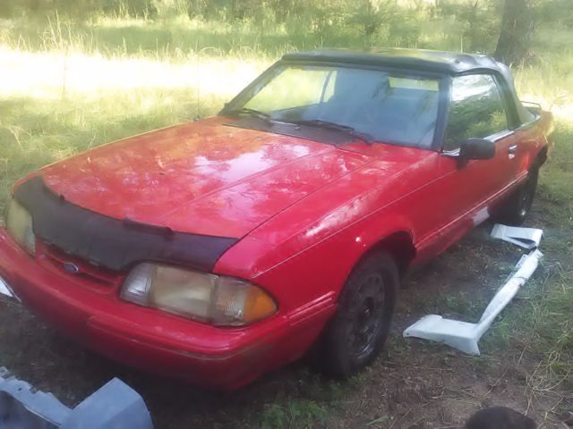 1993 Red Ford Mustang Convertible