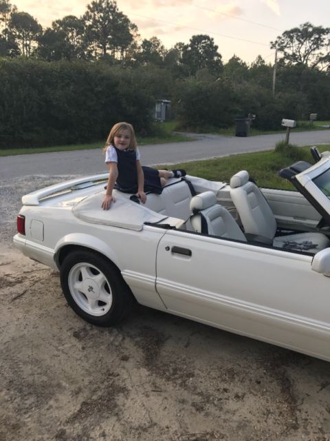 1993 White Ford Mustang Convertible