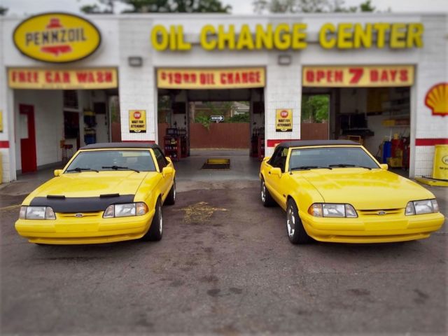 1993 Canary yellow Ford Mustang Convertible