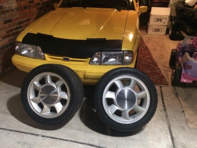 1993 Canary yellow Ford Mustang Convertible
