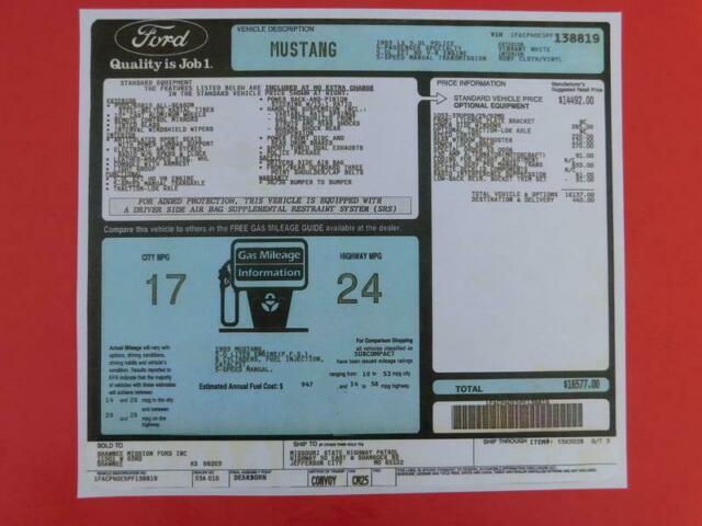 1993 White Ford Mustang --