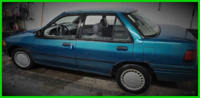 1993 Blue Ford Escort Sedan