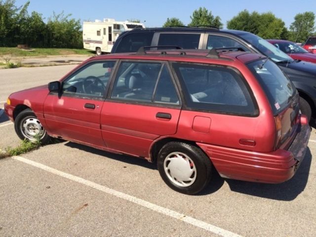 1993 Red Ford Escort Wagon