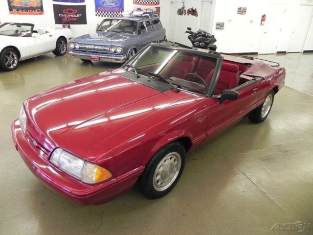 1993 Red Ford Mustang Convertible