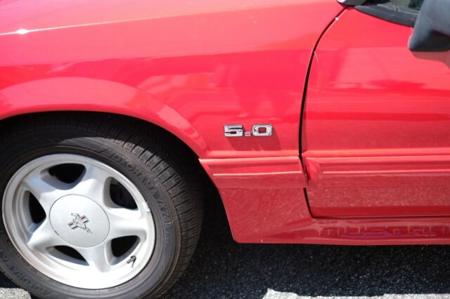 1993 Red Ford Mustang Convertible