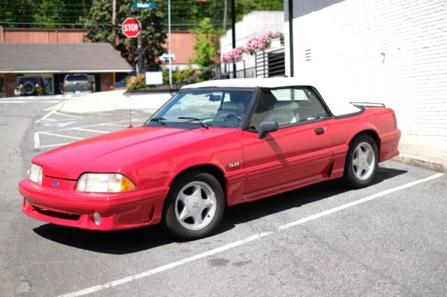1993 Red Ford Mustang Convertible