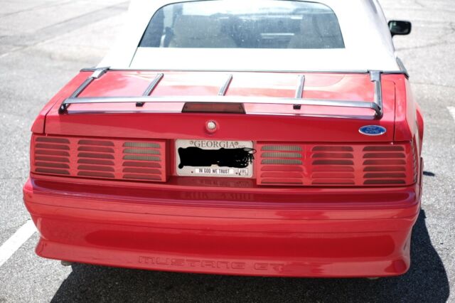 1993 Red Ford Mustang Convertible
