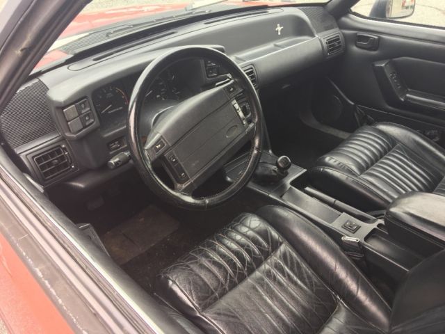 1993 Red Ford Mustang Convertible