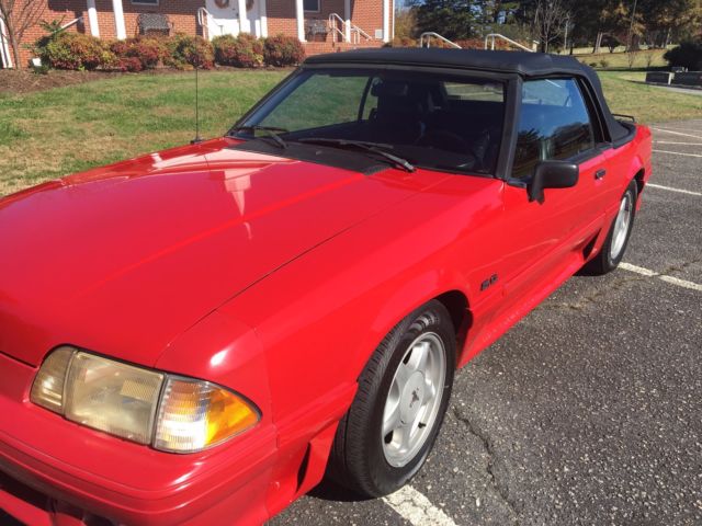 1993 Red Ford Mustang Convertible