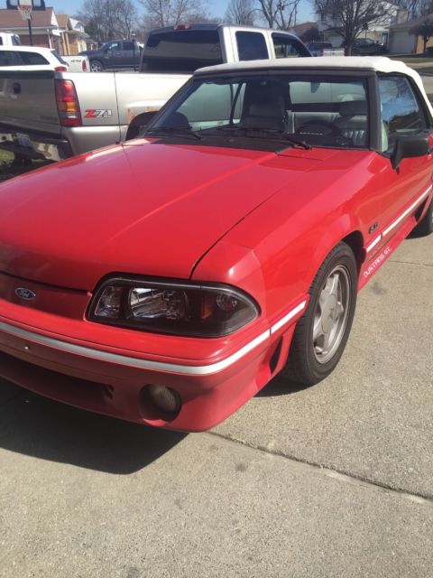 1993 Red Ford Mustang Convertible