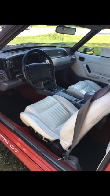 1993 Red Ford Mustang Convertible