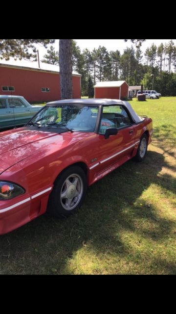 1993 Red Ford Mustang Convertible