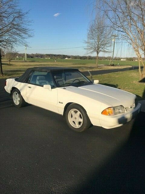 1993 White Ford Mustang Convertible