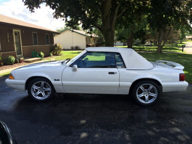 1993 White Ford Mustang Convertible