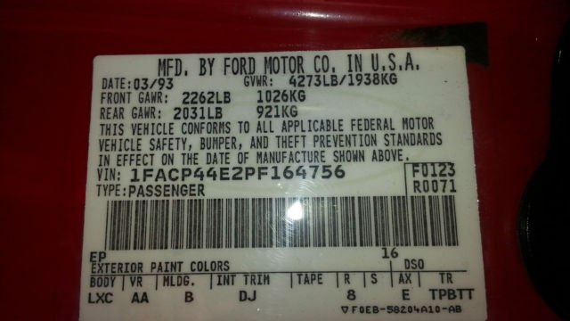 1993 Red Ford Mustang