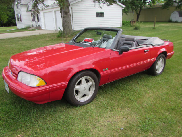 1993 Red Ford Mustang Convertible