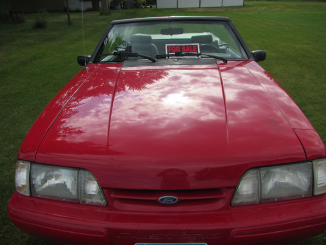 1993 Red Ford Mustang Convertible