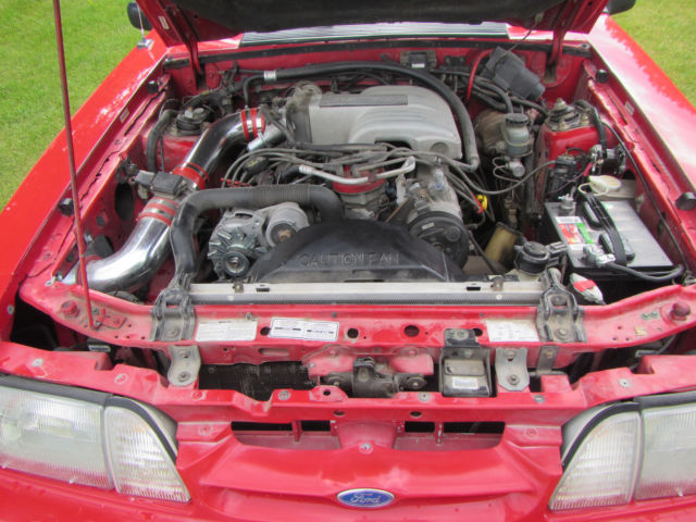 1993 Red Ford Mustang Convertible