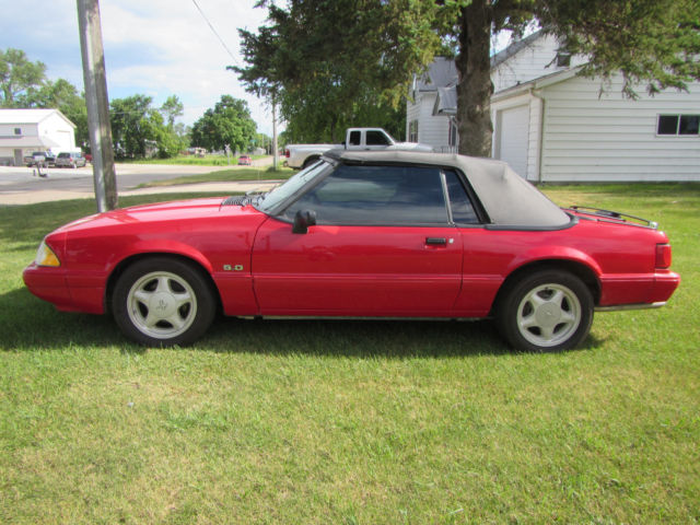 1993 Red Ford Mustang Convertible