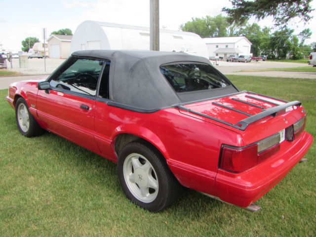 1993 Red Ford Mustang Convertible