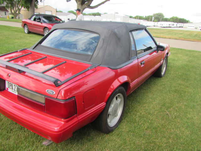 1993 Red Ford Mustang Convertible
