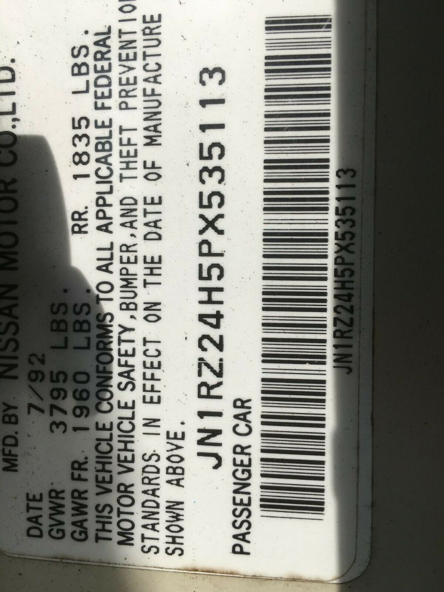 1993 White Nissan 300ZX T Top Hatchback