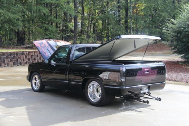 1993 Black with airodescent ghost flames Chevrolet C/K Pickup 1500 Fleet side short bed