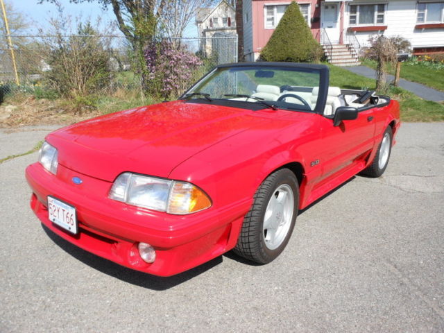 1993 Red Ford Mustang Convertible
