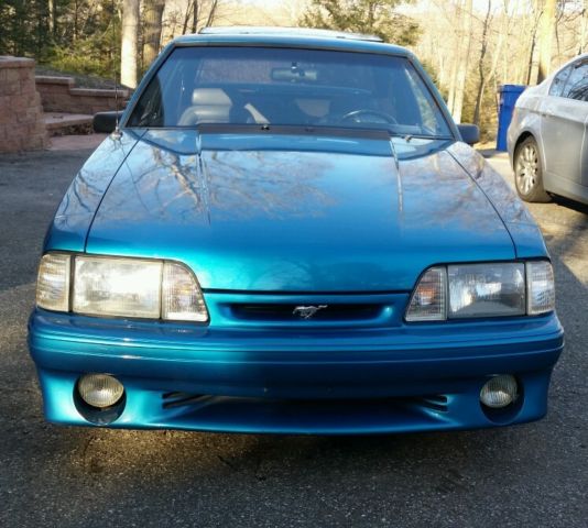1993 Teal Ford Mustang Hatchback