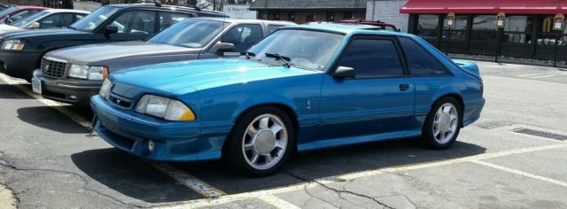 1993 Teal Ford Mustang Hatchback