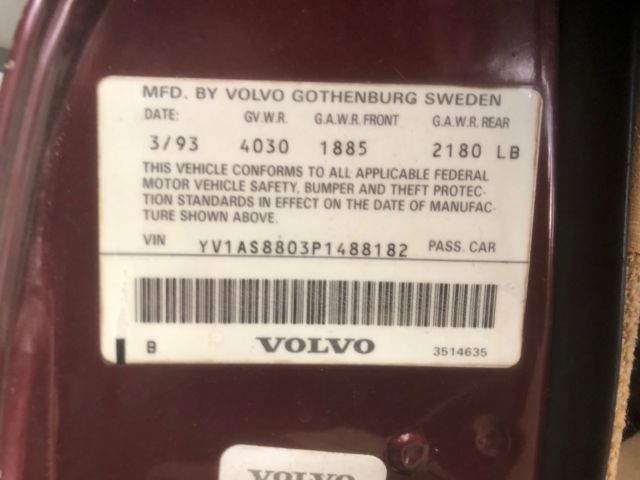 1993 Burgundy Volvo 240 Sedan