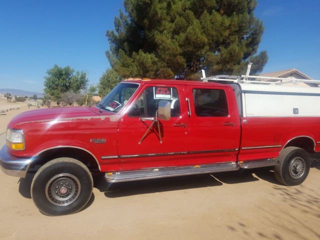 1993 Red Ford F-350 Crew Cab Pickup