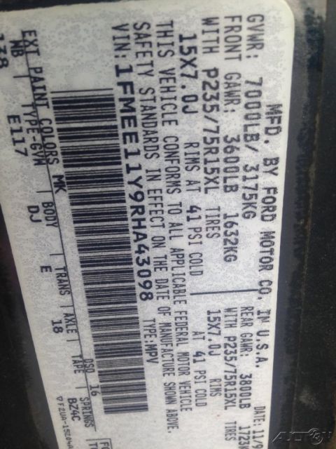 1994 Blue Ford E-Series Van Wagon