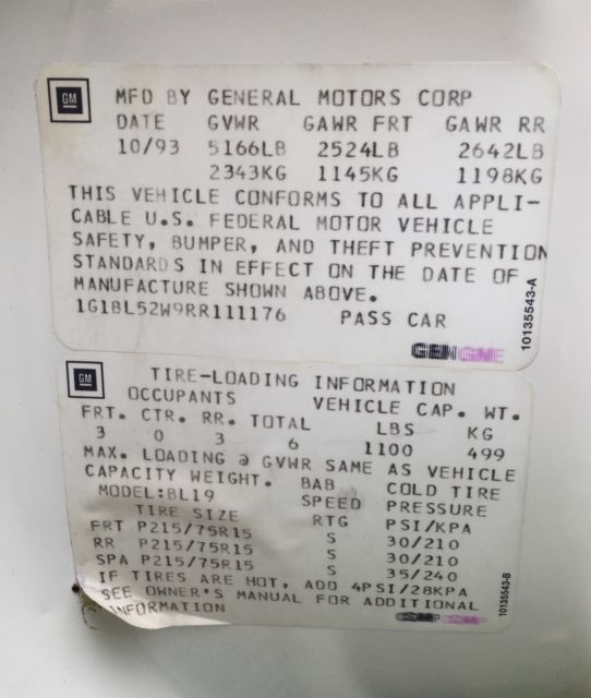 1994 Gold Chevrolet Caprice Sedan