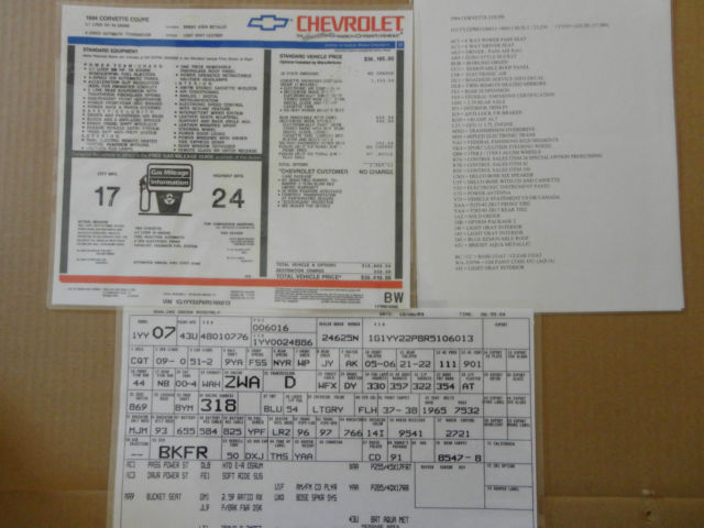 1994 Bright Aqua Chevrolet Corvette Coupe