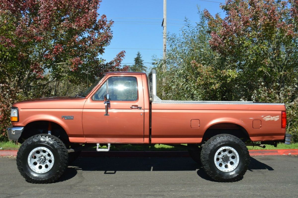 1994 Orange Ford F-350 Standard Cab Pickup