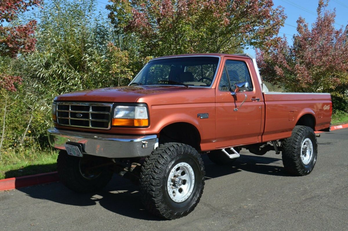 1994 Orange Ford F-350 Standard Cab Pickup
