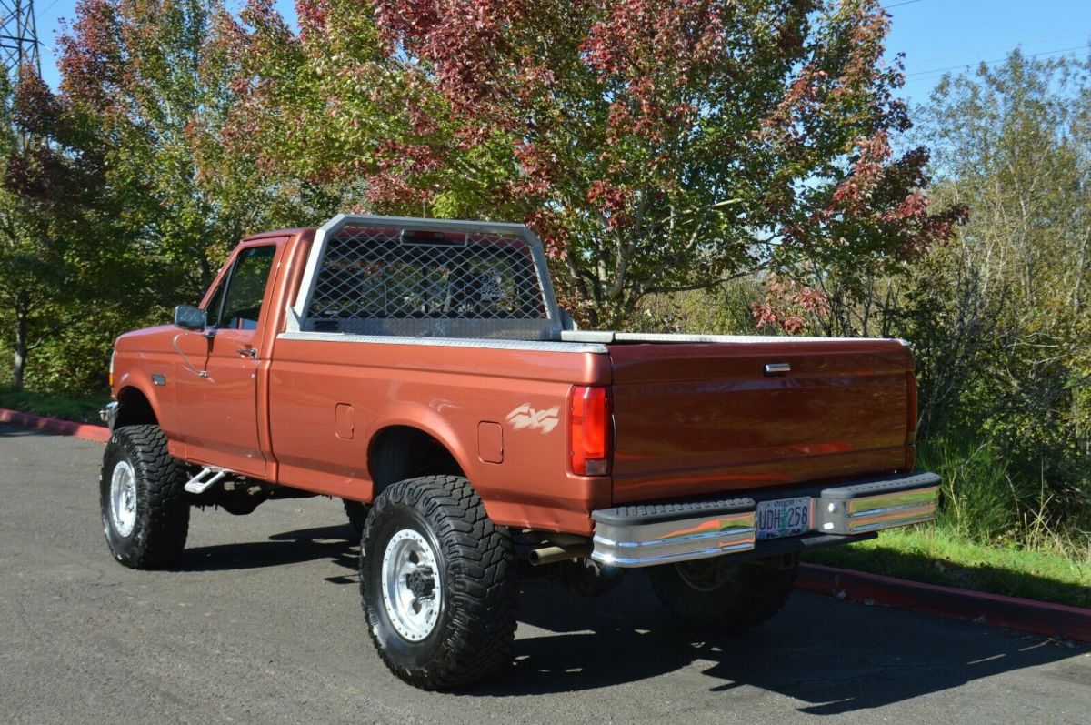 1994 Orange Ford F-350 Standard Cab Pickup