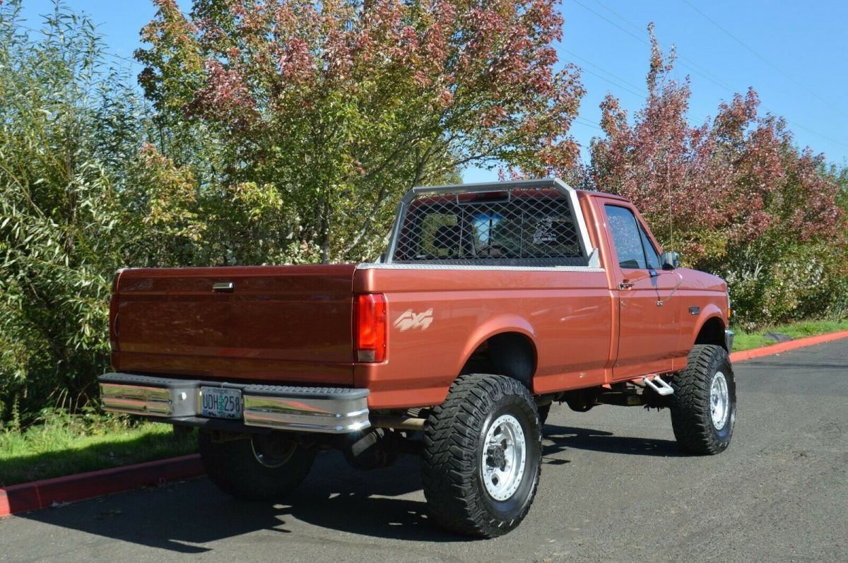 1994 Orange Ford F-350 Standard Cab Pickup