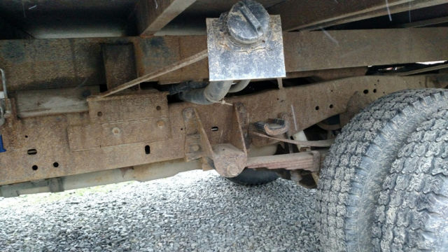 1994 Blue Ford F-450 STAKE BODY DUMP