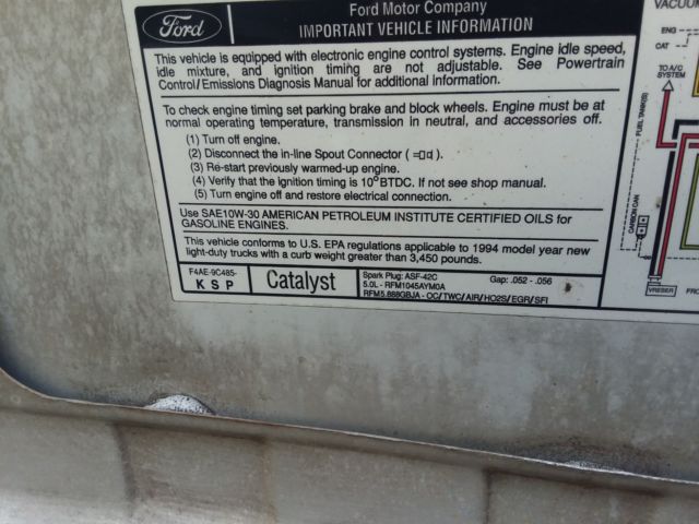 1994 White Ford F-150 Short bed  square body