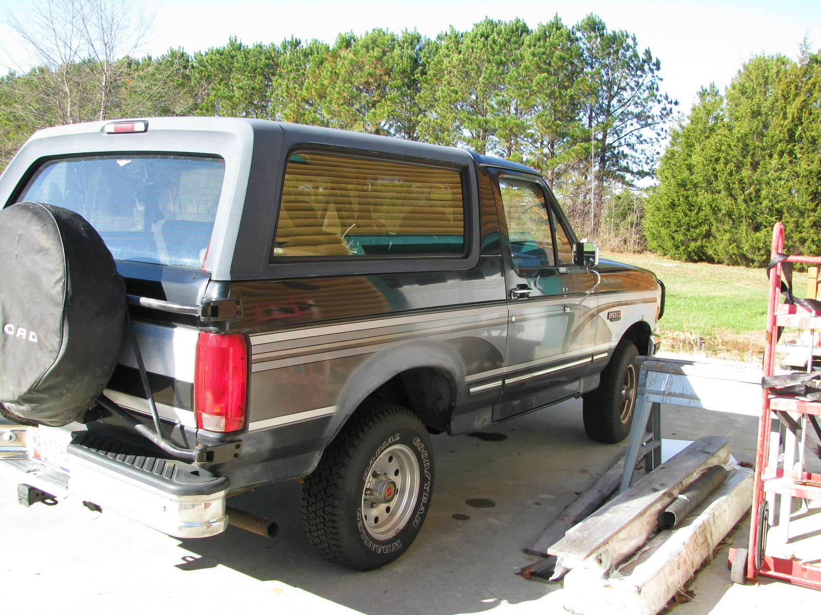 1994 Burgundy Ford Bronco SUV