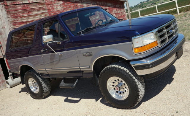 1994 Dark Blue & Silver Ford Bronco SUV