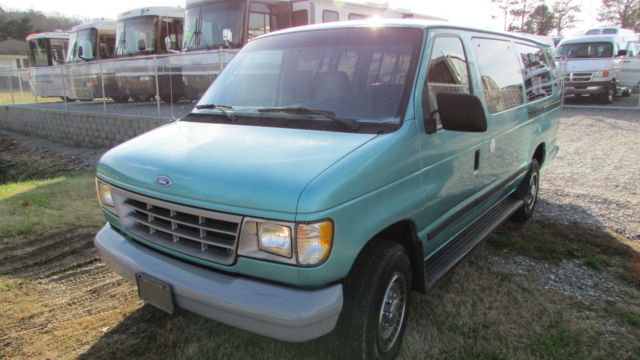 1994 Teal Ford E-Series Van 15 Passenger Van