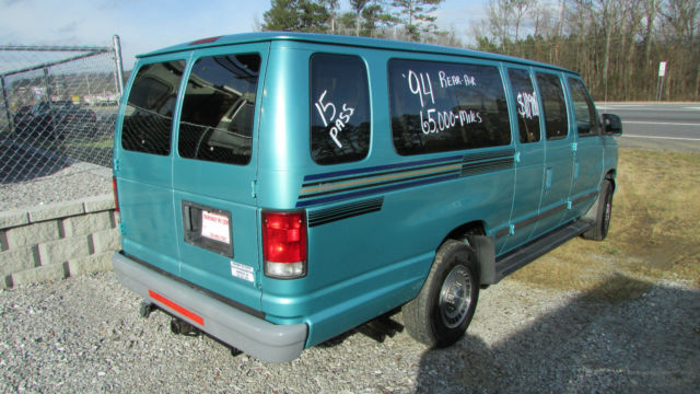 1994 Teal Ford E-Series Van 15 Passenger Van