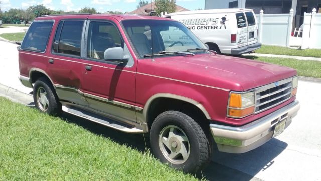 1994 Burgundy Ford Explorer SUV